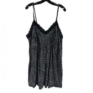 Cacique Sleepwear Lane Bryant Black Gray Gown Chemise Size 22/24
